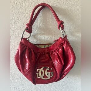Red Quilted Logo Shoulder Bag - Designer Style